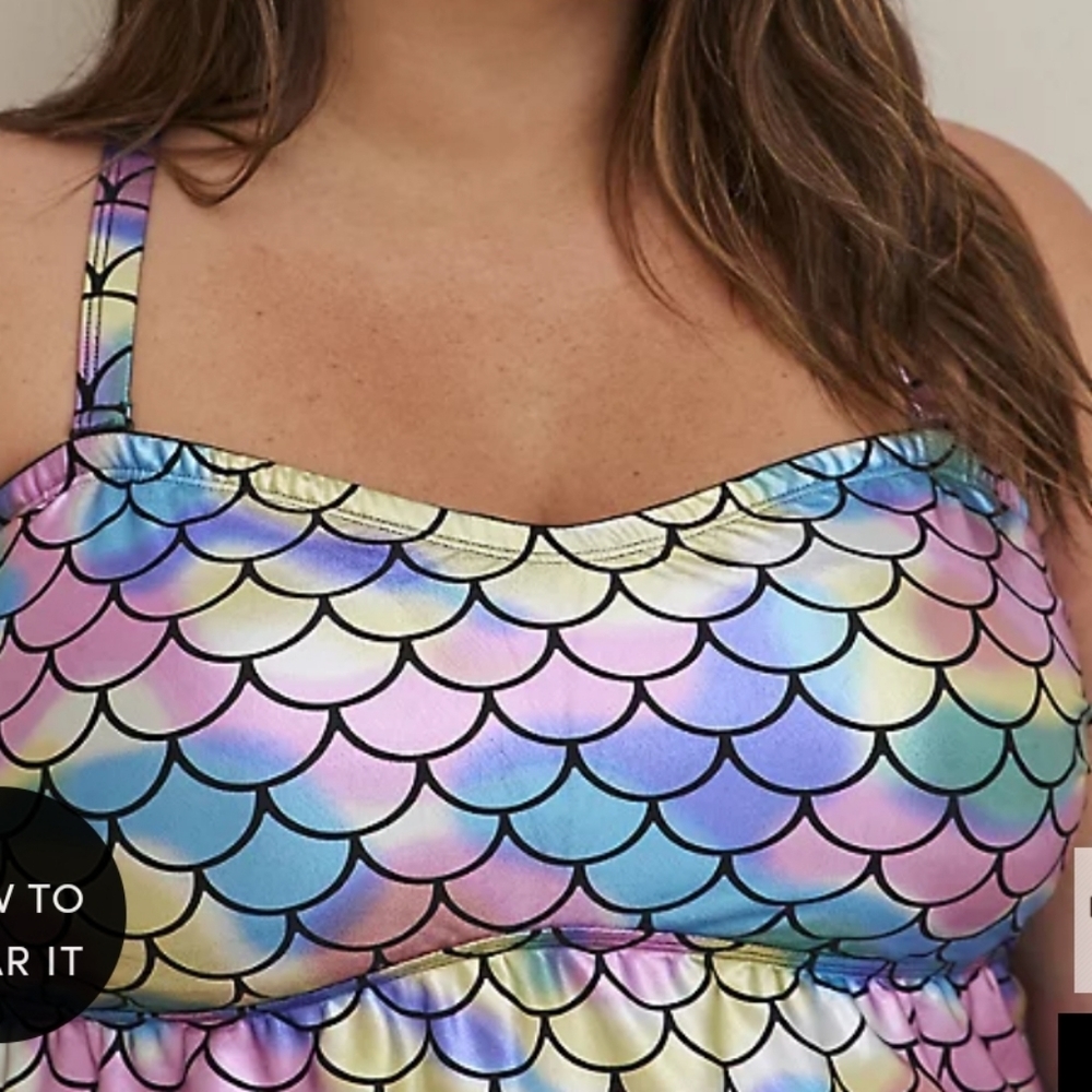 🆕️🧜‍♀️👙 4X MERMAID PASTEL FOIL TANKINI & BOTTOMS SWIM SET👙🧜‍♀️ - Picture 7 of 14